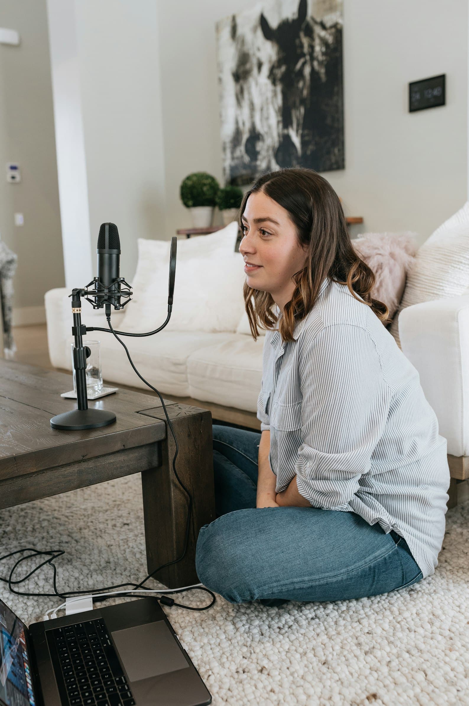 Content creator preparing record